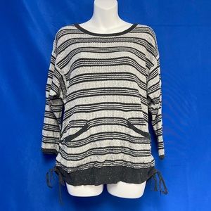 Democracy Women’s Grey Stripe Sweater (2523)